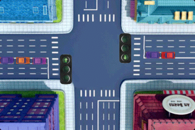 圖3 東進(jìn)口空放及西進(jìn)口二次排隊(duì)