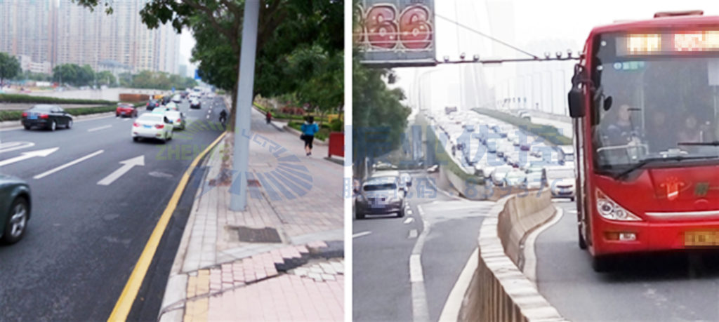 圖6 車輛通過星光大橋下橋位前后對比圖