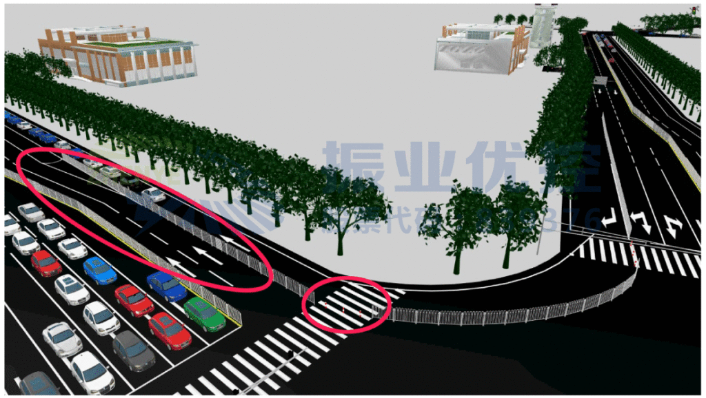 圖8 增設護欄和警示樁（錦江中路）