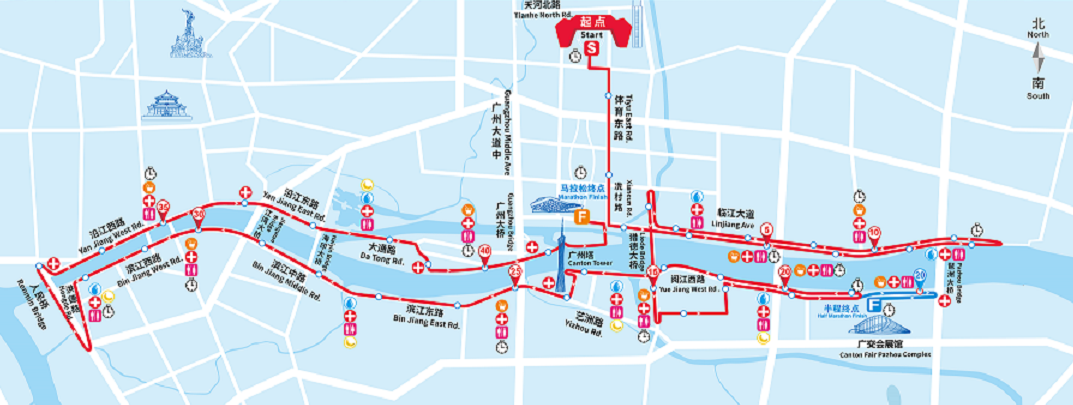 圖1 廣州馬拉松線路圖