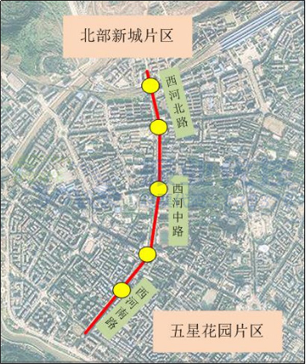 圖1 西河路位置示意圖