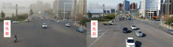 圖17 清水河路-緯三橋南進口優(yōu)化前后路口情況