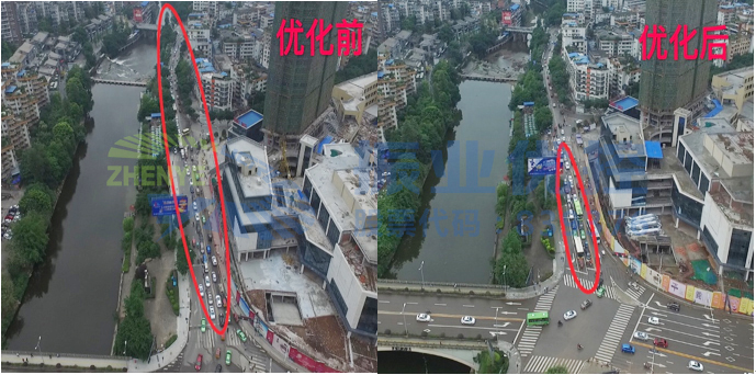 圖10 路口北進(jìn)口優(yōu)化前后對比情況