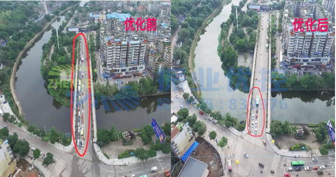 圖11 路口西進(jìn)口優(yōu)化前后對比情況