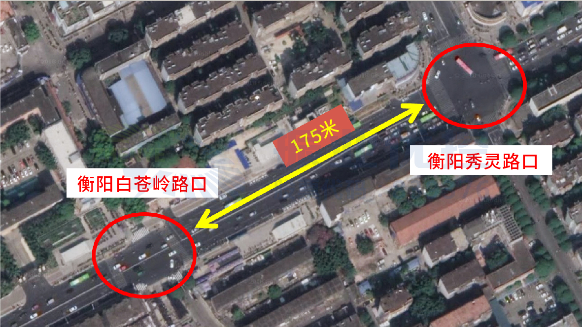 圖1 兩大路口方位示意圖