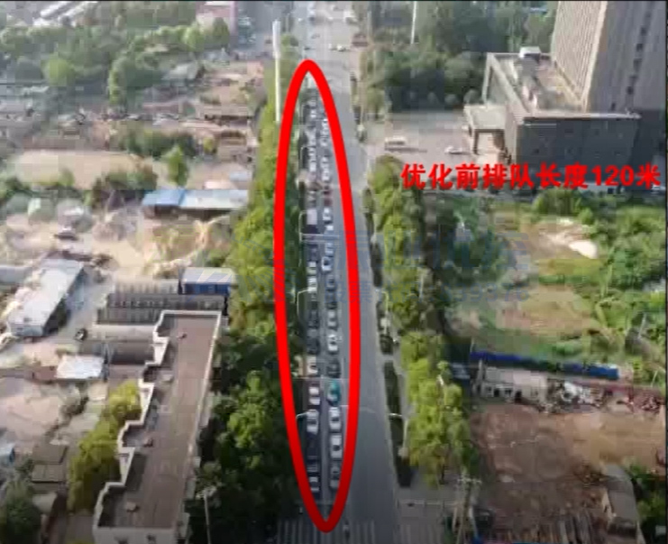 圖4 優(yōu)化前晚高峰北進(jìn)口、東進(jìn)口車流排隊(duì)
