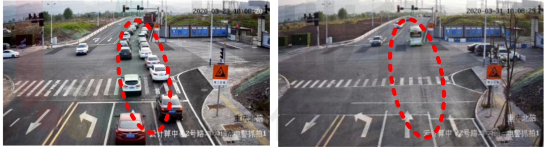 圖13 晚高峰優(yōu)化前后對(duì)比