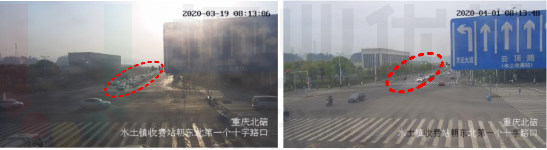 圖15 云漢大道-泰和路路口優(yōu)化前后對(duì)比
