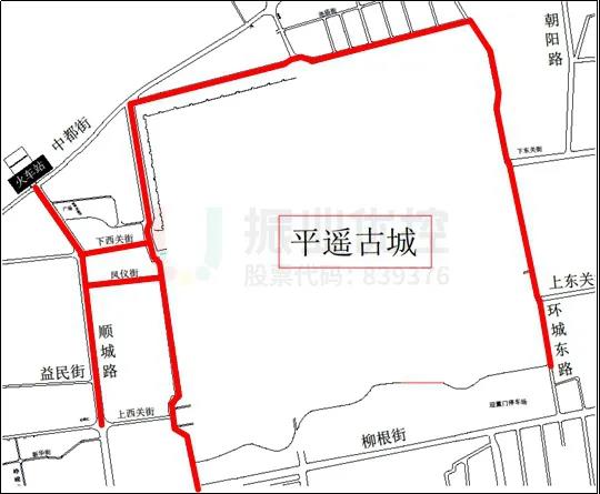 圖5 四條主干道消防通道位置圖