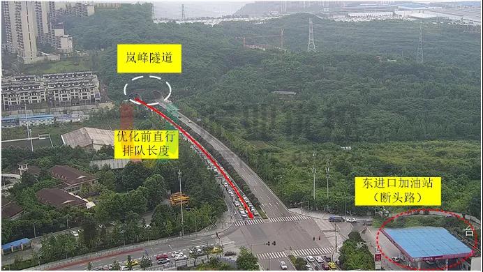 圖4 路口北進(jìn)口直行排隊(duì)情況