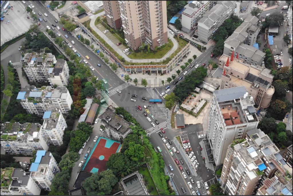 圖2 路口改造前高空?qǐng)D