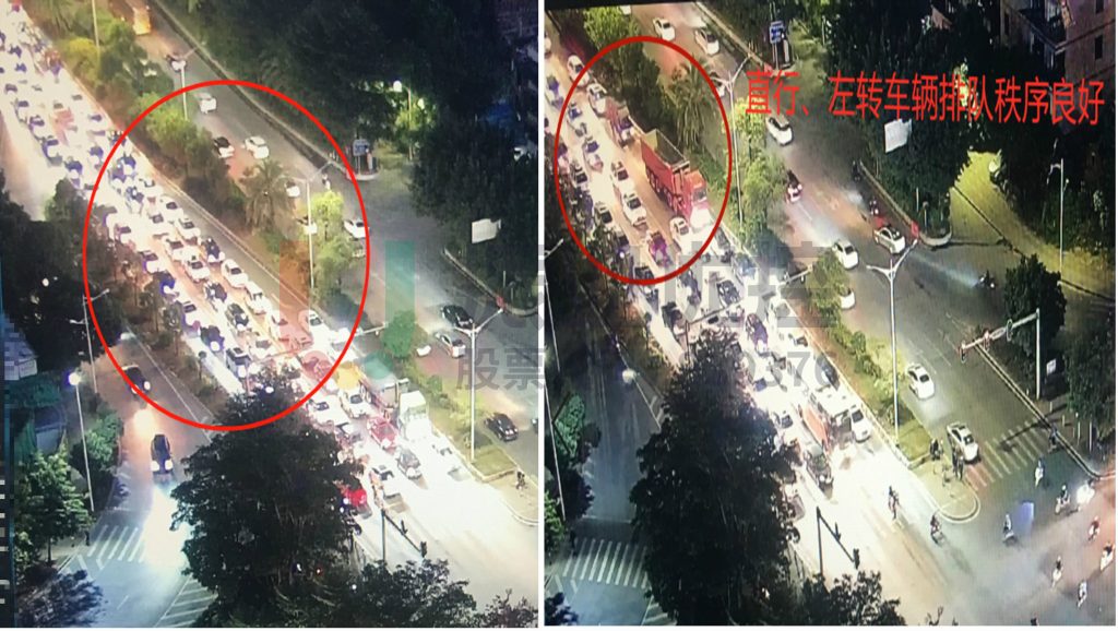 圖9 晚高峰優(yōu)化前后對比