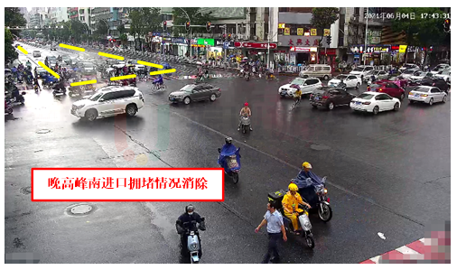 圖12 長江-天山路口南北進口擁堵情況得到緩解（優(yōu)化后）