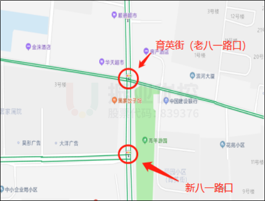圖1 新、老八一路口區(qū)位圖