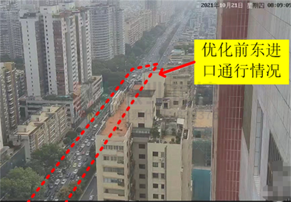 圖8-1 早高峰金砂-天山路口東進口優(yōu)化前后對比