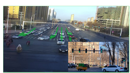 圖7-1路口西進(jìn)口交通組織優(yōu)化后車輛通行示意圖