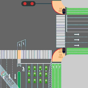 圖4-消防崗車流、人流通行方案（優(yōu)化后）
